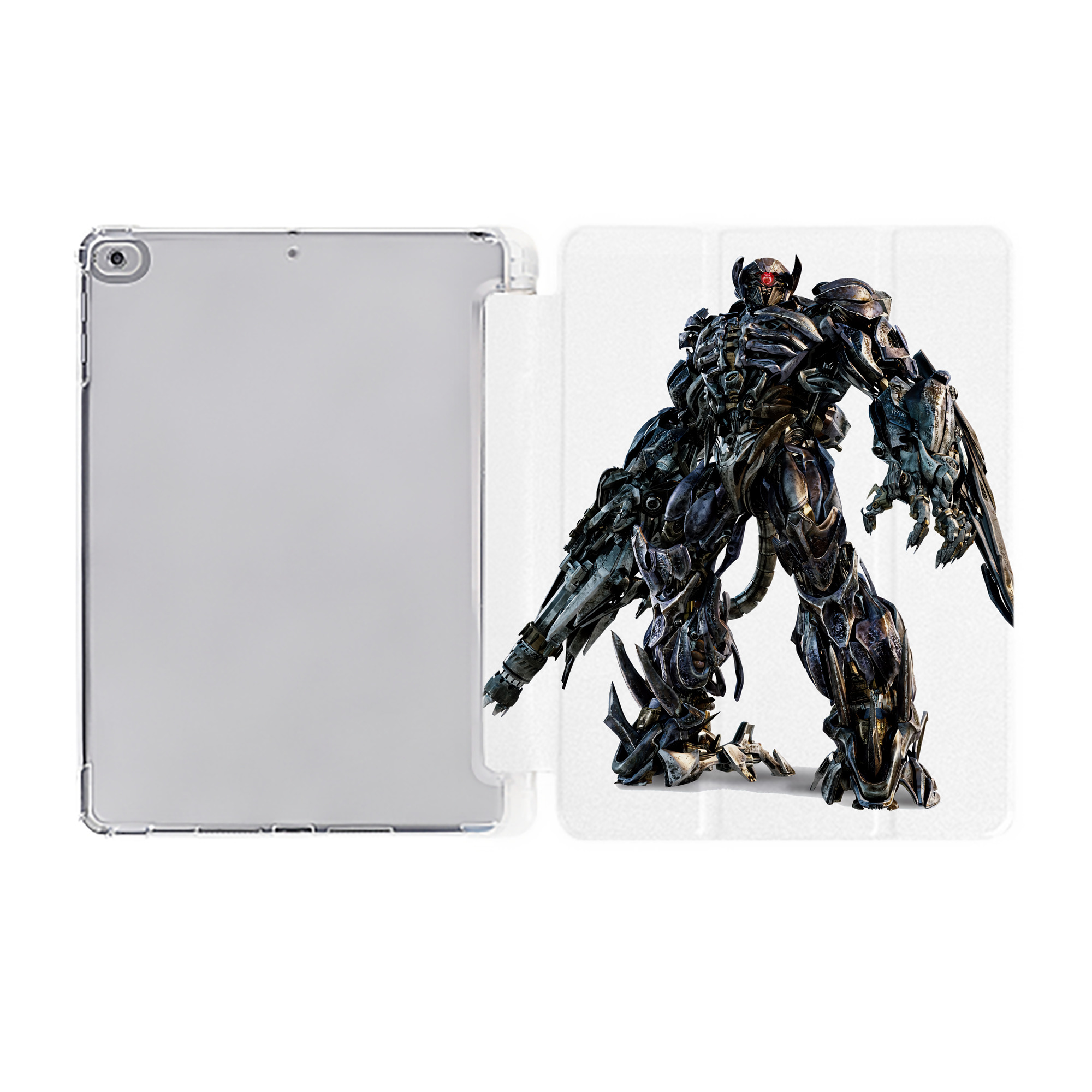 （画像用） Transformers トランスフォーマー IPad ケース ペン収納付き 三つ折りスタンド PUレザー×シリコン 対応機種9.5/10.5/10.9インチ